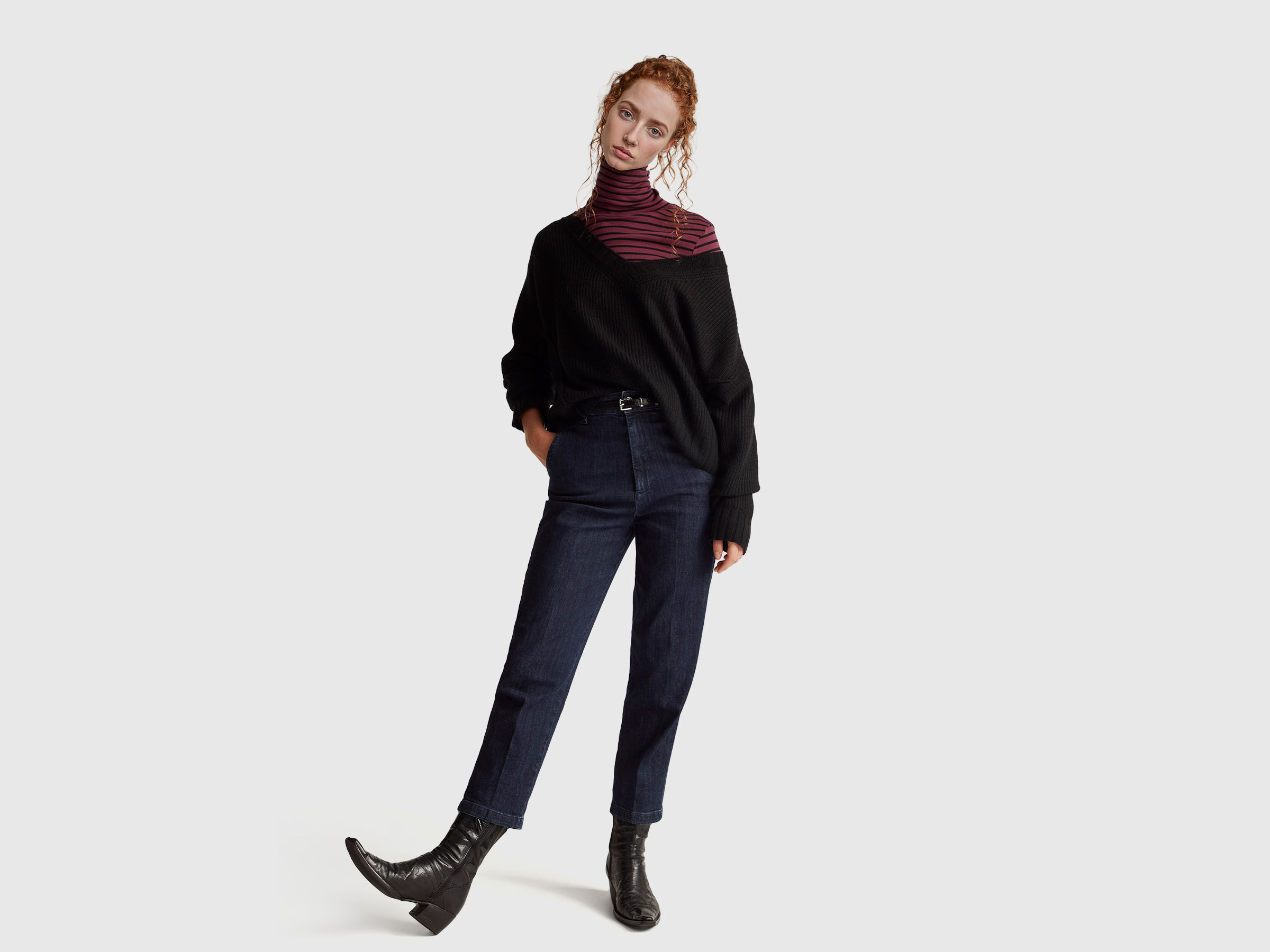 V NECK SWEATER L/S Damen image number 3